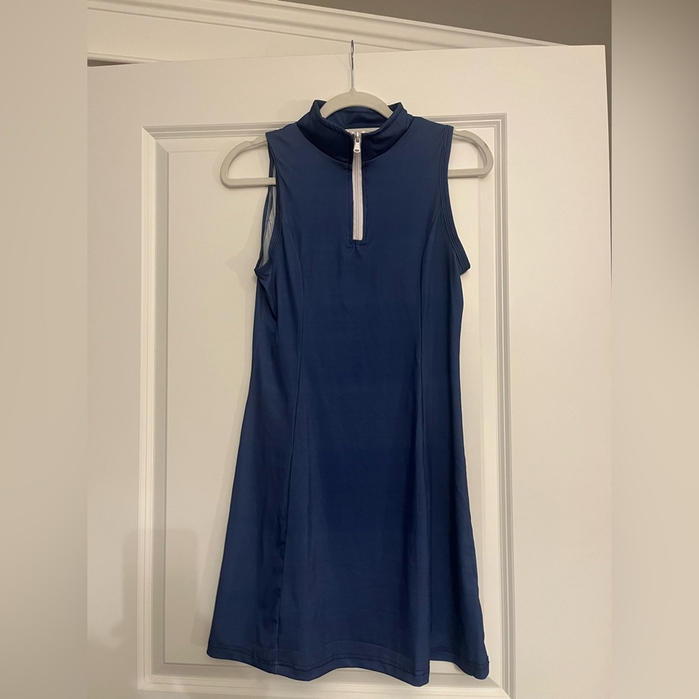 Sleeveless Navy Zip-Front Golf/ Tennis Dress Size M